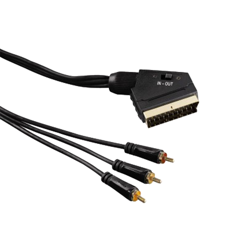 Snoer Scart => Stereo Tulp Male