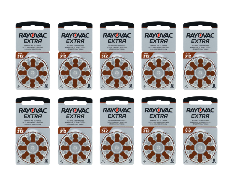 Rayovac Extra Advanced 312 hoortoestel batterijen (Bruin) 10 pakjes