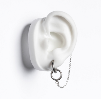 DEAFMETAL Biker Earring (Silver) Inclusief holster