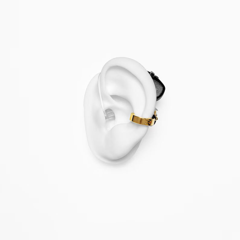 DEAFMETAL Safety Ring Clip Cuff (gold) Inclusief holster