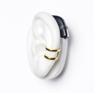 DEAFMETAL Double ring (Gold) Inclusief holster