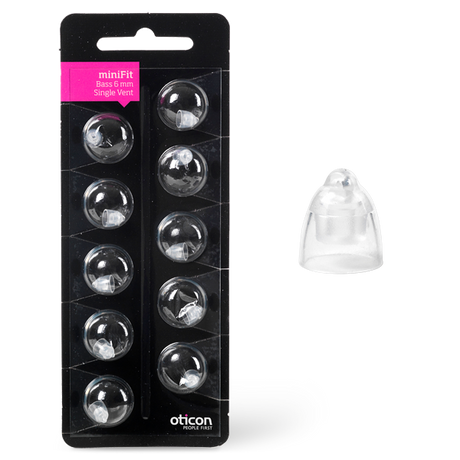 Oticon MiniFit Bass single vent ear-tip 6 mm 10 stuks