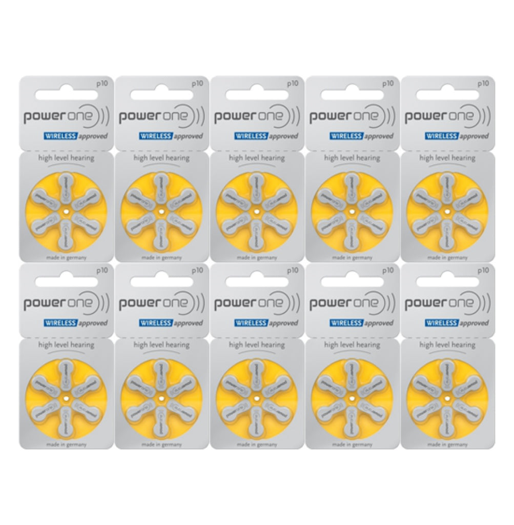 Power One P10 hoortoestel batterijen (Geel) 10 pakjes