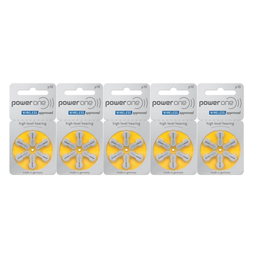 Power One P10 hoortoestel batterijen (Geel) 5 pakjes