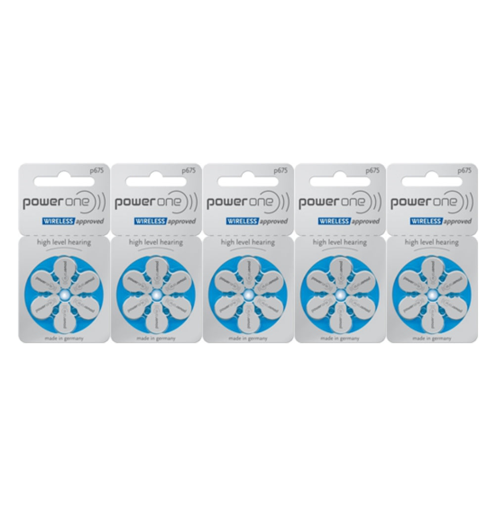 Power One P675 hoortoestel batterijen (Blauw) 5 pakjes