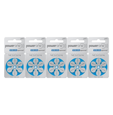 Power One P675 hoortoestel batterijen (Blauw) 5 pakjes