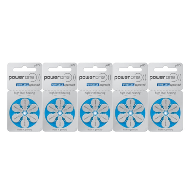 Power One P675 hoortoestel batterijen (Blauw) 5 pakjes