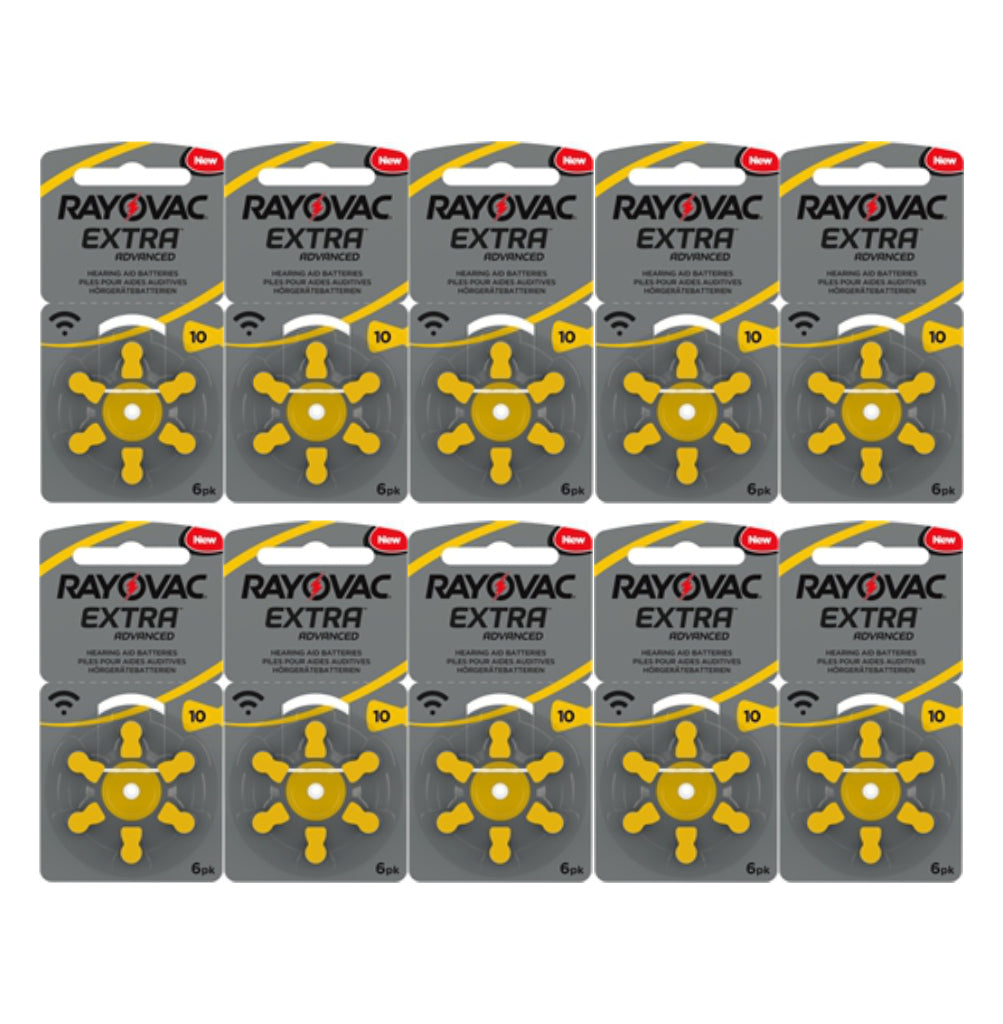 Rayovac Extra Advanced 10 hoortoestel batterijen (Geel) 10 pakjes