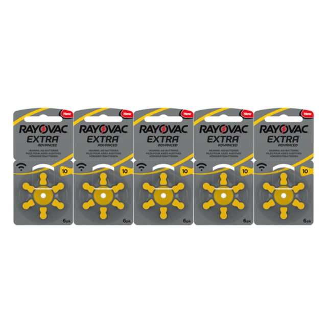 Rayovac Extra Advanced 10 hoortoestel batterijen (Geel) 5 pakjes