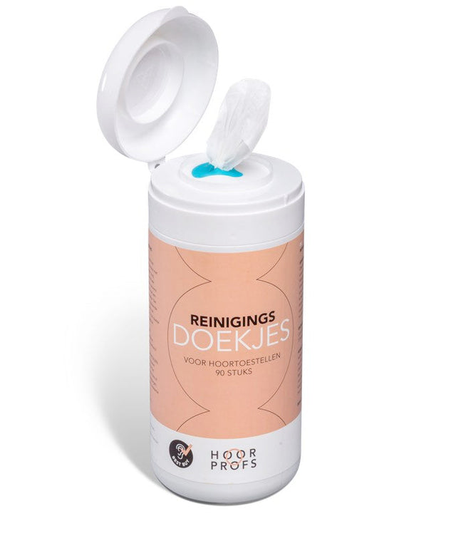 HoorProfs reinigingsdoekjes voor hoortoestellen in dispenser
