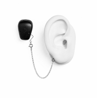 DEAFMETAL Safety Chain Rolo 7 cm. Silver lock + lock Inclusief holster
