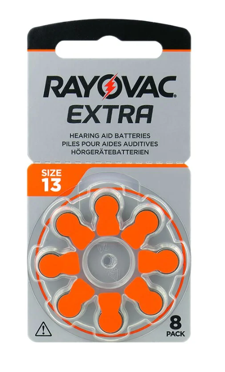 Rayovac Extra Advanced 13 hearing aid batteries (Orange) 10 packs