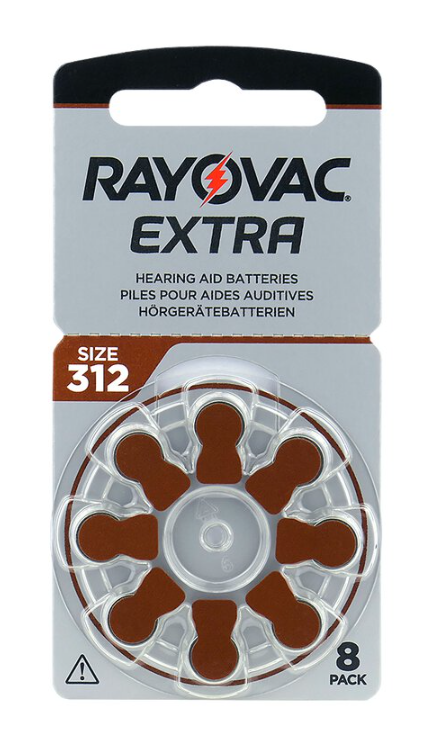 Rayovac Extra Advanced 312 hearing aid batteries (Brown) 1 pack