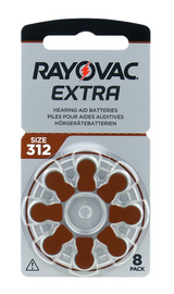 Rayovac Extra Advanced 312 hearing aid batteries (Brown) 5 packs