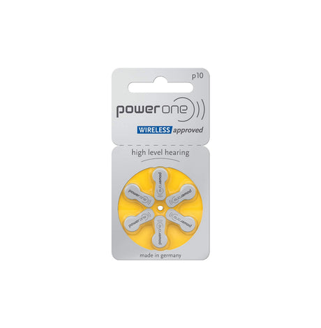 Power One P10 hoortoestel batterijen (Geel) 10 pakjes