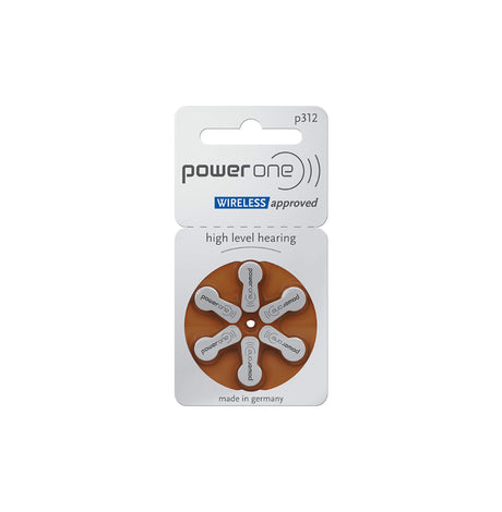 Power One P312 hoortoestel batterijen (Bruin) omdoos/5 doosjes